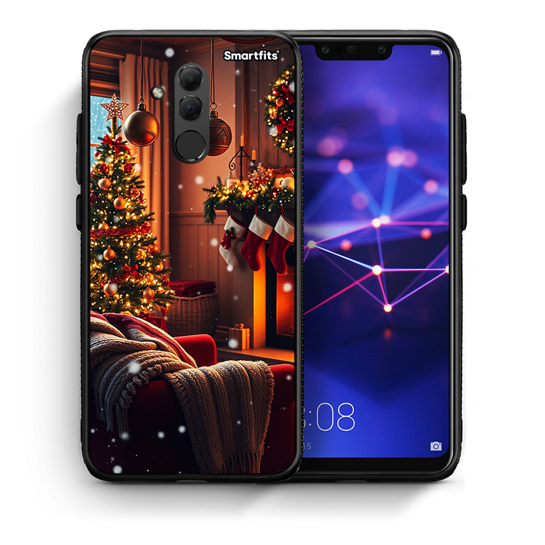 Θήκη Huawei Mate 20 Lite Home For Christmas από τη Smartfits με σχέδιο στο πίσω μέρος και μαύρο περίβλημα | Huawei Mate 20 Lite Home For Christmas case with colorful back and black bezels