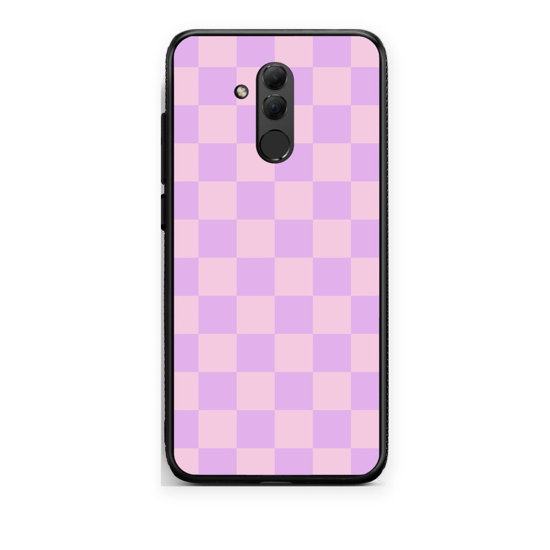 Θήκη Huawei Mate 20 Lite Lavender and Pink Checkerboard από τη Smartfits με σχέδιο στο πίσω μέρος και μαύρο περίβλημα | Huawei Mate 20 Lite Lavender and Pink Checkerboard case with colorful back and black bezels