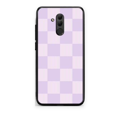 Θήκη Huawei Mate 20 Lite Lilac and Cream Striped Checks από τη Smartfits με σχέδιο στο πίσω μέρος και μαύρο περίβλημα | Huawei Mate 20 Lite Lilac and Cream Striped Checks case with colorful back and black bezels