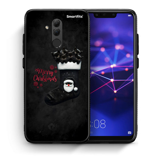 Θήκη Huawei Mate 20 Lite Merry Cat Christmas από τη Smartfits με σχέδιο στο πίσω μέρος και μαύρο περίβλημα | Huawei Mate 20 Lite Merry Cat Christmas case with colorful back and black bezels