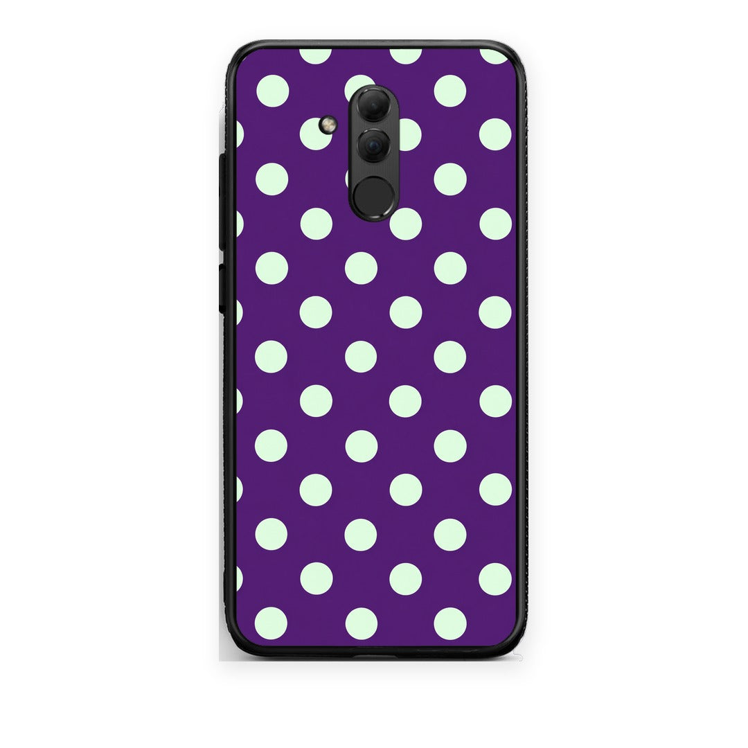 Θήκη Huawei Mate 20 Lite Mint Polka Dots on Purple από τη Smartfits με σχέδιο στο πίσω μέρος και μαύρο περίβλημα | Huawei Mate 20 Lite Mint Polka Dots on Purple case with colorful back and black bezels