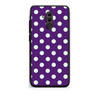Θήκη Huawei Mate 20 Lite Mint Polka Dots on Purple από τη Smartfits με σχέδιο στο πίσω μέρος και μαύρο περίβλημα | Huawei Mate 20 Lite Mint Polka Dots on Purple case with colorful back and black bezels