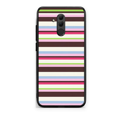 Θήκη Huawei Mate 20 Lite Multicolour Horizontal Stripes από τη Smartfits με σχέδιο στο πίσω μέρος και μαύρο περίβλημα | Huawei Mate 20 Lite Multicolour Horizontal Stripes case with colorful back and black bezels