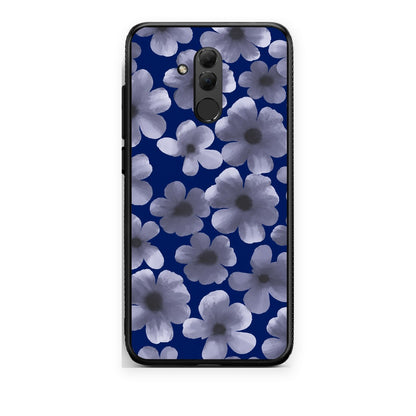 Θήκη Huawei Mate 20 Lite Pale Blue Flowers on Navy από τη Smartfits με σχέδιο στο πίσω μέρος και μαύρο περίβλημα | Huawei Mate 20 Lite Pale Blue Flowers on Navy case with colorful back and black bezels