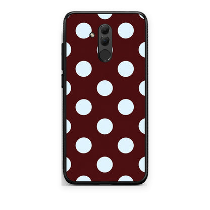 Θήκη Huawei Mate 20 Lite Pale Blue Large Polka Dots on Burgundy από τη Smartfits με σχέδιο στο πίσω μέρος και μαύρο περίβλημα | Huawei Mate 20 Lite Pale Blue Large Polka Dots on Burgundy case with colorful back and black bezels