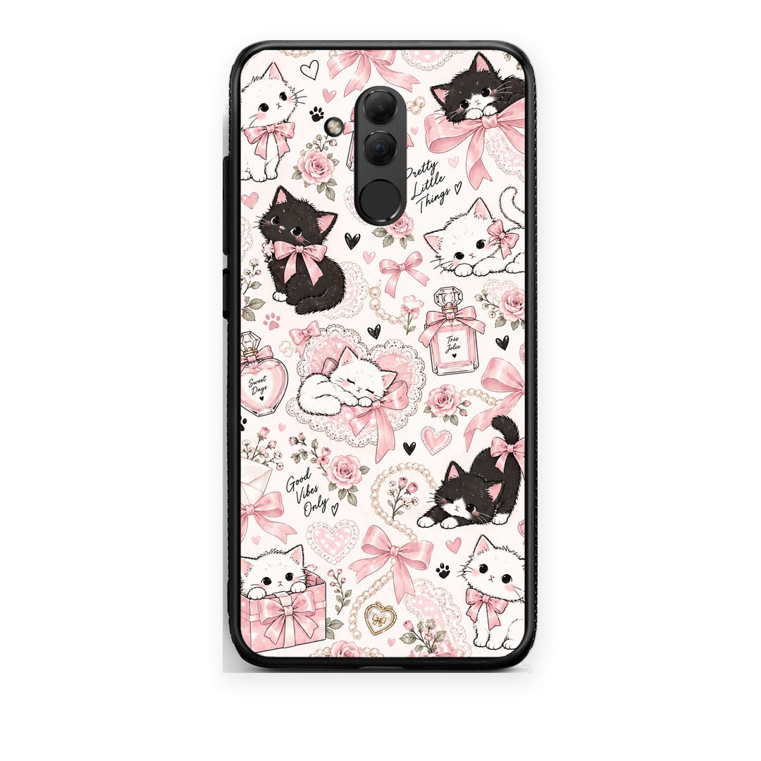 Θήκη Huawei Mate 20 Lite Pink Bows and Kittens Collage από τη Smartfits με σχέδιο στο πίσω μέρος και μαύρο περίβλημα | Huawei Mate 20 Lite Pink Bows and Kittens Collage case with colorful back and black bezels