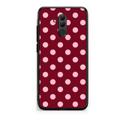 Θήκη Huawei Mate 20 Lite Pink Polka Dots on Burgundy από τη Smartfits με σχέδιο στο πίσω μέρος και μαύρο περίβλημα | Huawei Mate 20 Lite Pink Polka Dots on Burgundy case with colorful back and black bezels