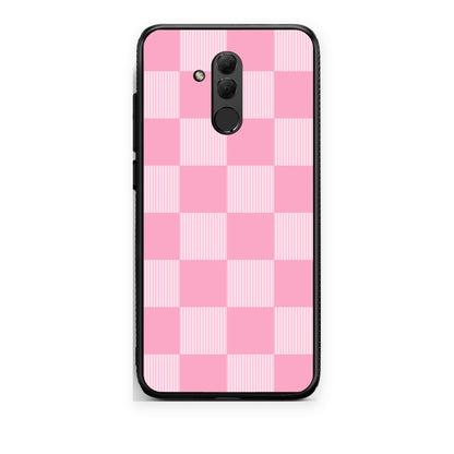 Θήκη Huawei Mate 20 Lite Pink and White Striped Checks από τη Smartfits με σχέδιο στο πίσω μέρος και μαύρο περίβλημα | Huawei Mate 20 Lite Pink and White Striped Checks case with colorful back and black bezels