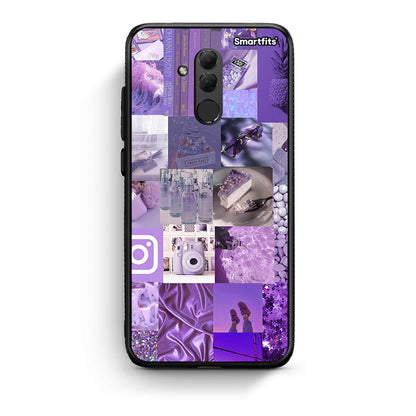Huawei Mate 20 Lite Purple Aesthetic Collage θήκη από τη Smartfits με σχέδιο στο πίσω μέρος και μαύρο περίβλημα | Smartphone case with colorful back and black bezels by Smartfits