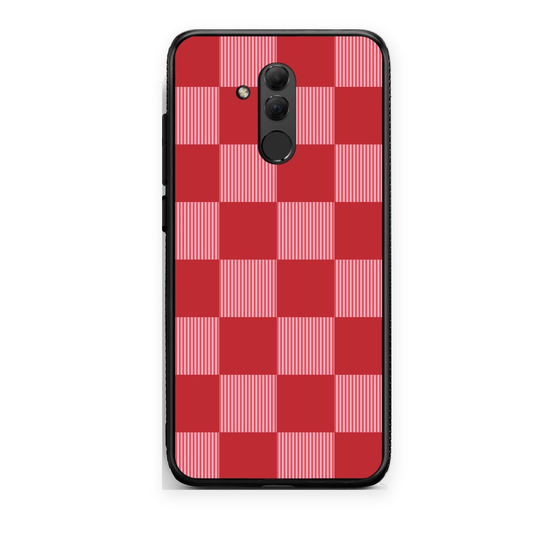 Θήκη Huawei Mate 20 Lite Red and Pink Striped Checks από τη Smartfits με σχέδιο στο πίσω μέρος και μαύρο περίβλημα | Huawei Mate 20 Lite Red and Pink Striped Checks case with colorful back and black bezels