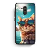 Thumbnail for Huawei Mate 20 Lite Summer Cat θήκη από τη Smartfits με σχέδιο στο πίσω μέρος και μαύρο περίβλημα | Smartphone case with colorful back and black bezels by Smartfits