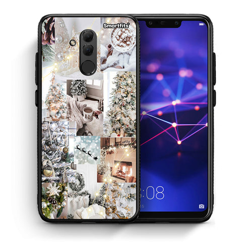 Θήκη Huawei Mate 20 Lite White Christmas από τη Smartfits με σχέδιο στο πίσω μέρος και μαύρο περίβλημα | Huawei Mate 20 Lite White Christmas case with colorful back and black bezels