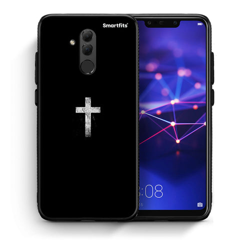 Θήκη Huawei Mate 20 Lite White Cross από τη Smartfits με σχέδιο στο πίσω μέρος και μαύρο περίβλημα | Huawei Mate 20 Lite White Cross case with colorful back and black bezels