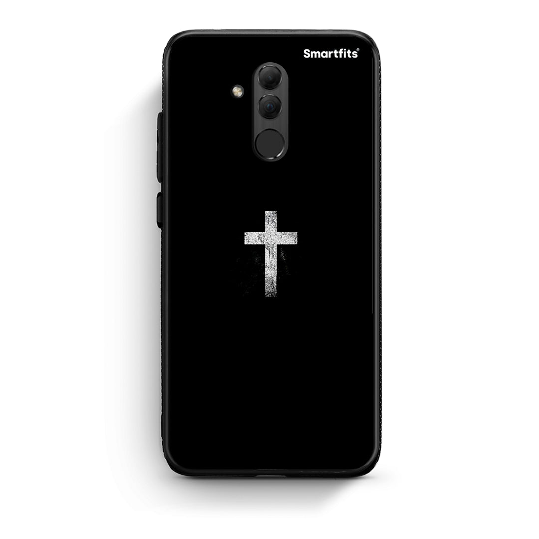 Huawei Mate 20 Lite White Cross θήκη από τη Smartfits με σχέδιο στο πίσω μέρος και μαύρο περίβλημα | Smartphone case with colorful back and black bezels by Smartfits
