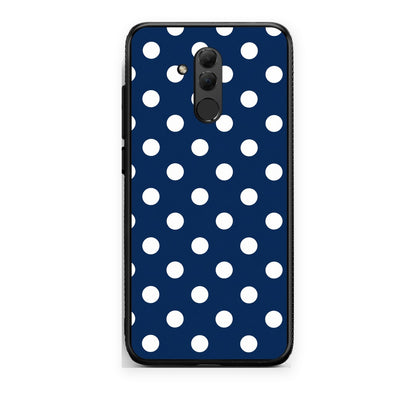 Θήκη Huawei Mate 20 Lite White Large Polka Dots on Navy από τη Smartfits με σχέδιο στο πίσω μέρος και μαύρο περίβλημα | Huawei Mate 20 Lite White Large Polka Dots on Navy case with colorful back and black bezels
