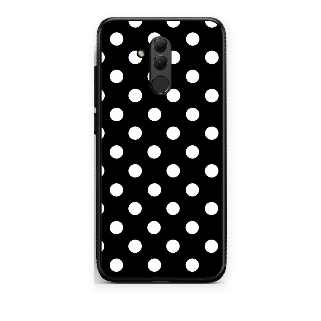 Θήκη Huawei Mate 20 Lite White Polka Dots on Black από τη Smartfits με σχέδιο στο πίσω μέρος και μαύρο περίβλημα | Huawei Mate 20 Lite White Polka Dots on Black case with colorful back and black bezels