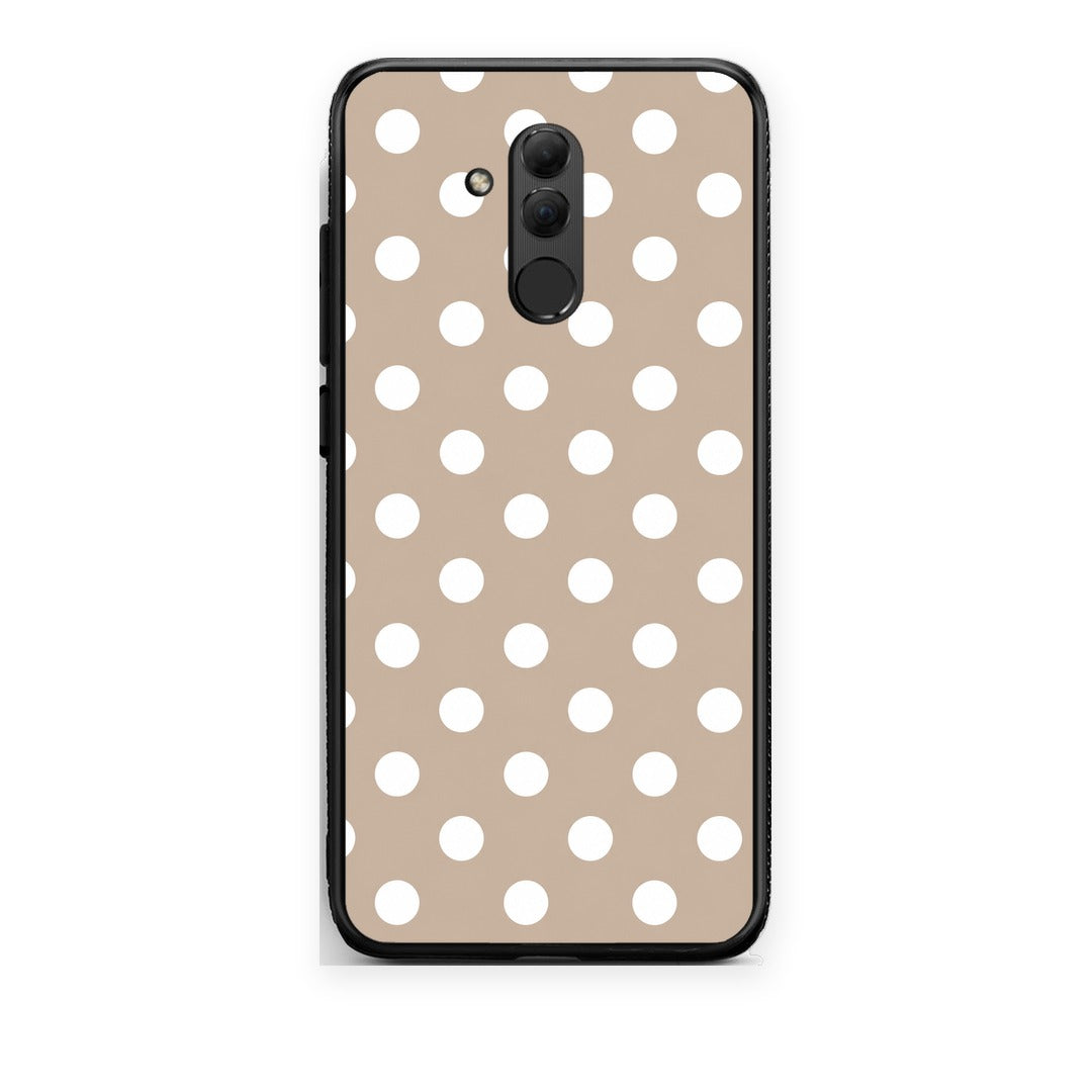 Θήκη Huawei Mate 20 Lite White Polka Dots on Taupe από τη Smartfits με σχέδιο στο πίσω μέρος και μαύρο περίβλημα | Huawei Mate 20 Lite White Polka Dots on Taupe case with colorful back and black bezels