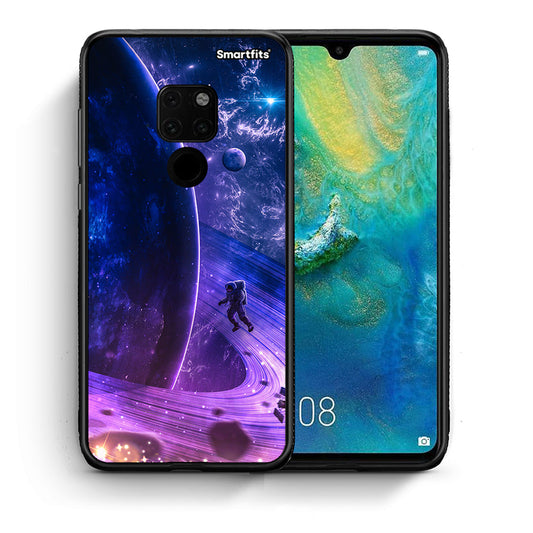 Θήκη Huawei Mate 20 Lost Astronaut από τη Smartfits με σχέδιο στο πίσω μέρος και μαύρο περίβλημα | Huawei Mate 20 Lost Astronaut case with colorful back and black bezels