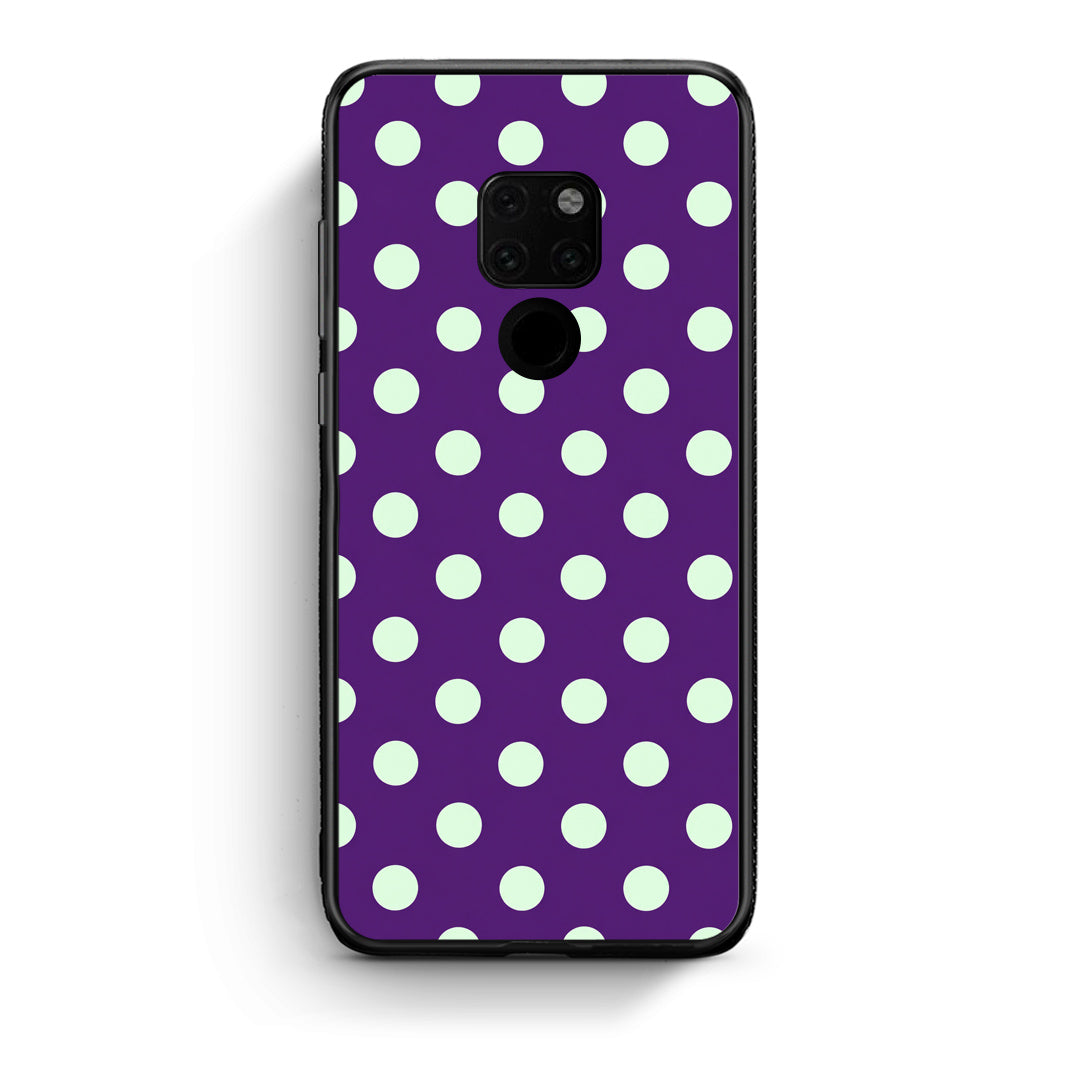 Θήκη Huawei Mate 20 Mint Polka Dots on Purple από τη Smartfits με σχέδιο στο πίσω μέρος και μαύρο περίβλημα | Huawei Mate 20 Mint Polka Dots on Purple case with colorful back and black bezels