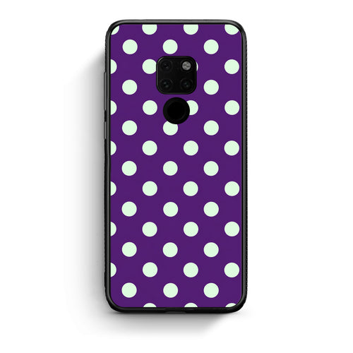 Θήκη Huawei Mate 20 Mint Polka Dots on Purple από τη Smartfits με σχέδιο στο πίσω μέρος και μαύρο περίβλημα | Huawei Mate 20 Mint Polka Dots on Purple case with colorful back and black bezels