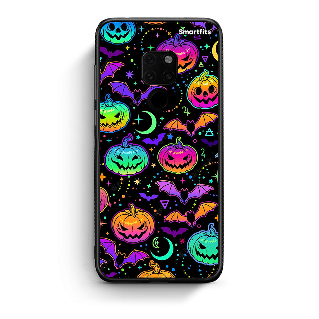 Huawei Mate 20 Neon Halloween θήκη από τη Smartfits με σχέδιο στο πίσω μέρος και μαύρο περίβλημα | Smartphone case with colorful back and black bezels by Smartfits