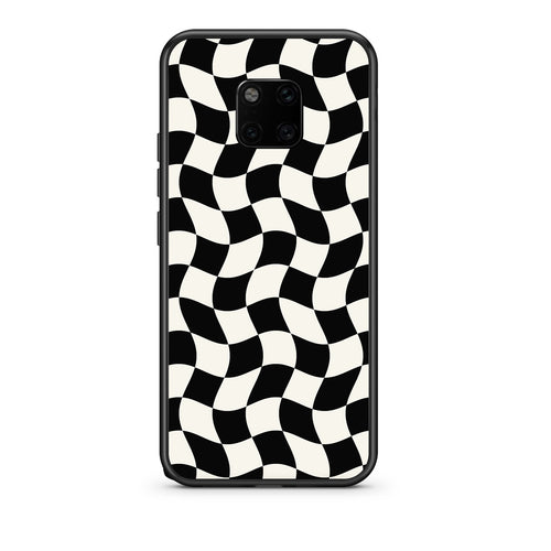 Θήκη Huawei Mate 20 Pro Black and Cream Wavy Checkerboard από τη Smartfits με σχέδιο στο πίσω μέρος και μαύρο περίβλημα | Huawei Mate 20 Pro Black and Cream Wavy Checkerboard case with colorful back and black bezels