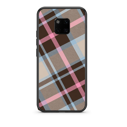 Θήκη Huawei Mate 20 Pro Brown Pink and Blue Diagonal Plaid από τη Smartfits με σχέδιο στο πίσω μέρος και μαύρο περίβλημα | Huawei Mate 20 Pro Brown Pink and Blue Diagonal Plaid case with colorful back and black bezels