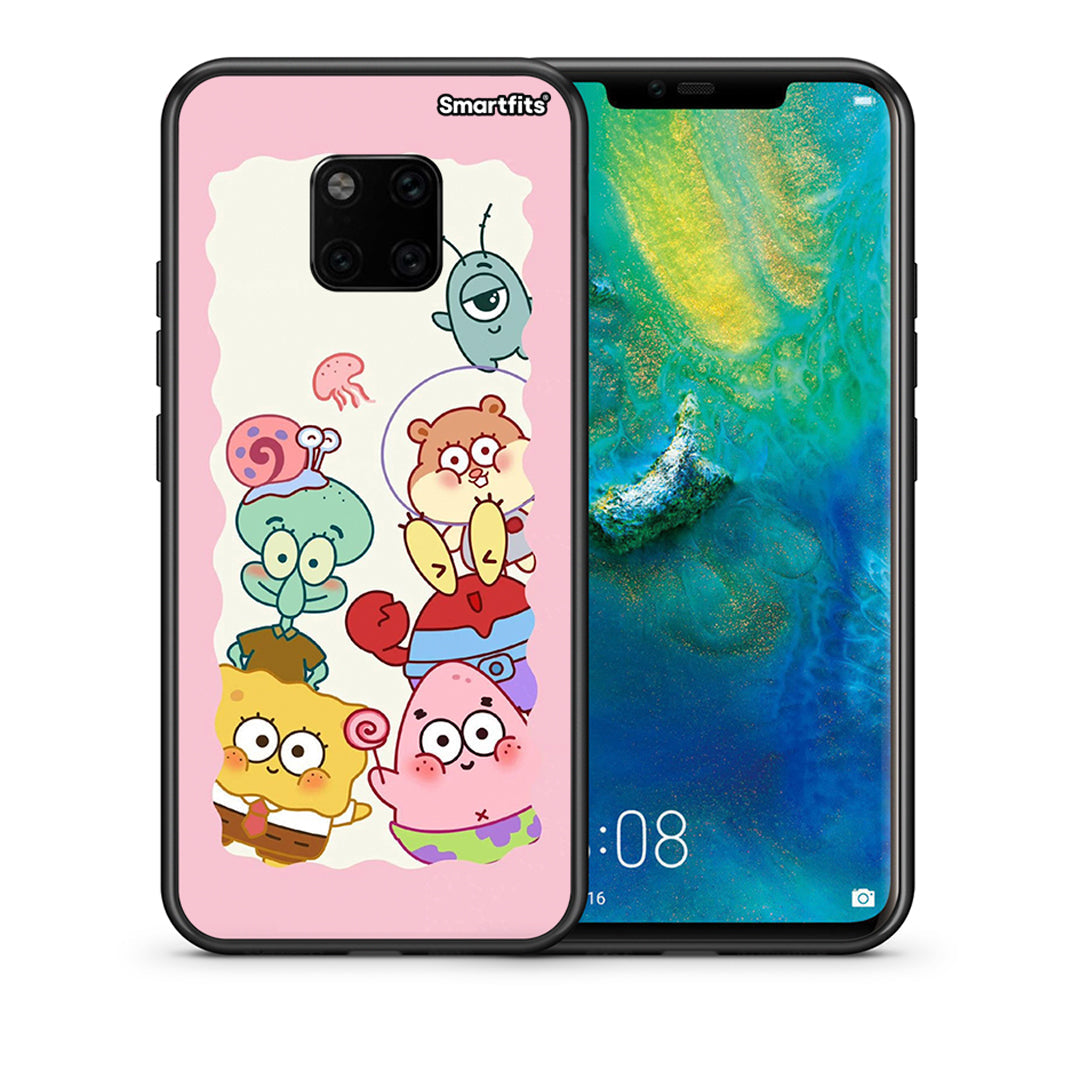 Θήκη Huawei Mate 20 Pro Cute Companion από τη Smartfits με σχέδιο στο πίσω μέρος και μαύρο περίβλημα | Huawei Mate 20 Pro Cute Companion case with colorful back and black bezels