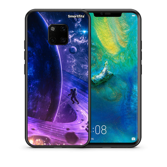 Θήκη Huawei Mate 20 Pro Lost Astronaut από τη Smartfits με σχέδιο στο πίσω μέρος και μαύρο περίβλημα | Huawei Mate 20 Pro Lost Astronaut case with colorful back and black bezels