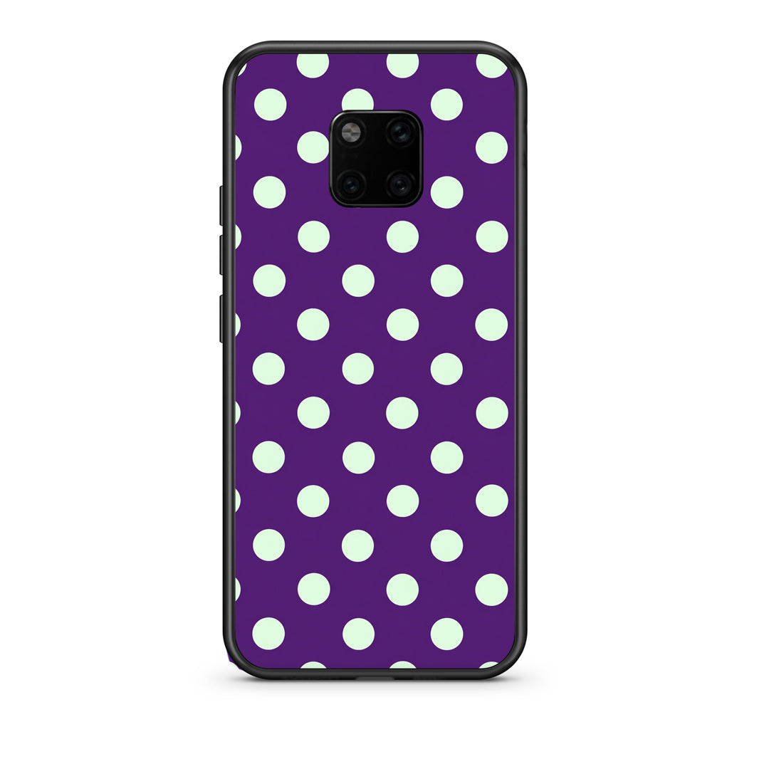 Θήκη Huawei Mate 20 Pro Mint Polka Dots on Purple από τη Smartfits με σχέδιο στο πίσω μέρος και μαύρο περίβλημα | Huawei Mate 20 Pro Mint Polka Dots on Purple case with colorful back and black bezels