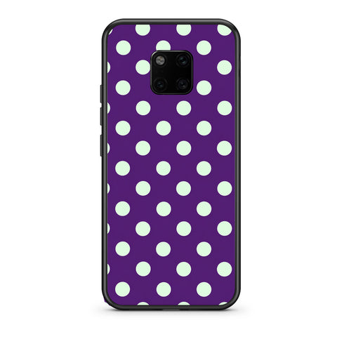 Θήκη Huawei Mate 20 Pro Mint Polka Dots on Purple από τη Smartfits με σχέδιο στο πίσω μέρος και μαύρο περίβλημα | Huawei Mate 20 Pro Mint Polka Dots on Purple case with colorful back and black bezels