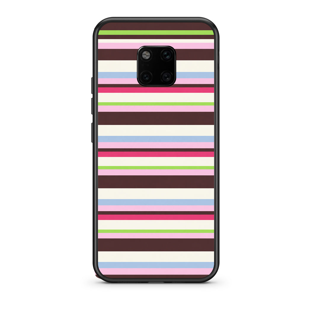 Θήκη Huawei Mate 20 Pro Multicolour Horizontal Stripes από τη Smartfits με σχέδιο στο πίσω μέρος και μαύρο περίβλημα | Huawei Mate 20 Pro Multicolour Horizontal Stripes case with colorful back and black bezels