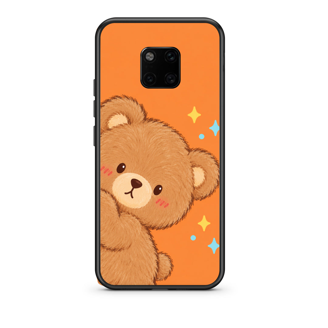 Θήκη Huawei Mate 20 Pro Peekaboo Teddy on Orange από τη Smartfits με σχέδιο στο πίσω μέρος και μαύρο περίβλημα | Huawei Mate 20 Pro Peekaboo Teddy on Orange case with colorful back and black bezels