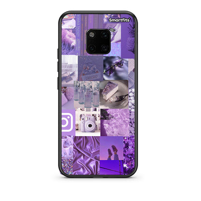 Huawei Mate 20 Pro Purple Aesthetic Collage θήκη από τη Smartfits με σχέδιο στο πίσω μέρος και μαύρο περίβλημα | Smartphone case with colorful back and black bezels by Smartfits