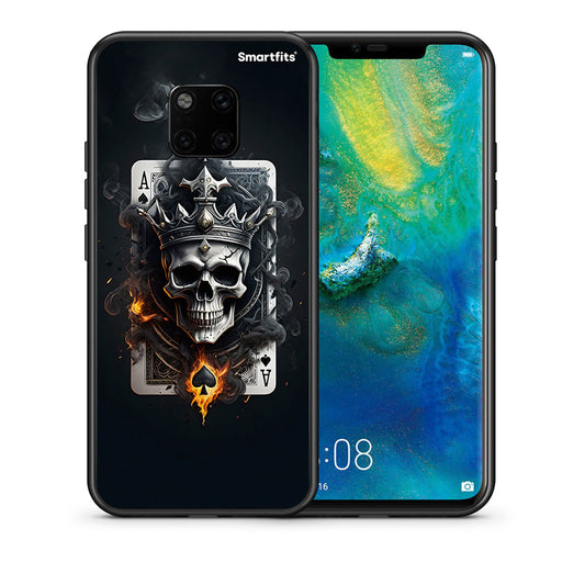 Θήκη Huawei Mate 20 Pro Skull King Ace από τη Smartfits με σχέδιο στο πίσω μέρος και μαύρο περίβλημα | Huawei Mate 20 Pro Skull King Ace case with colorful back and black bezels