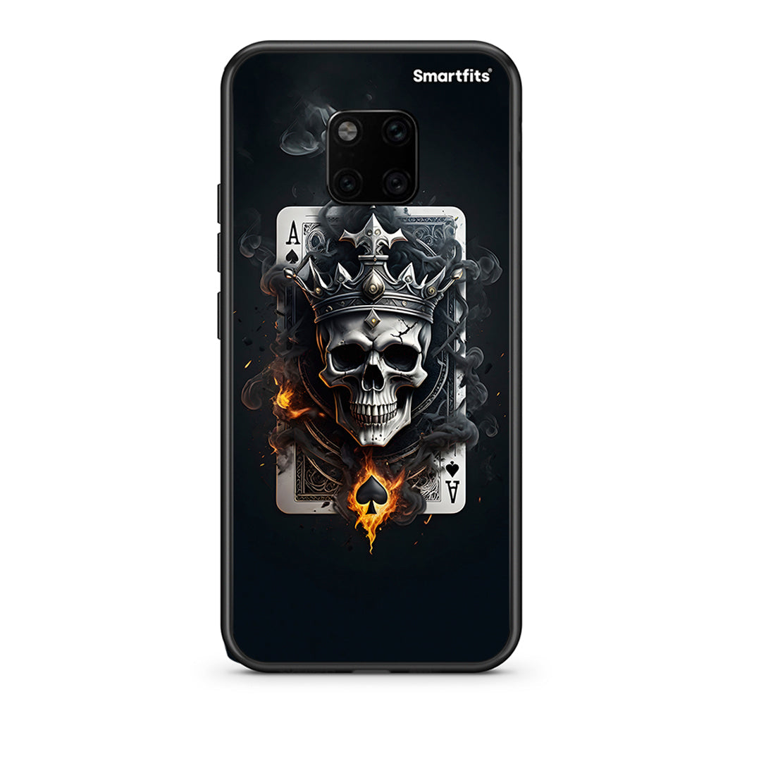 Huawei Mate 20 Pro Skull King Ace θήκη από τη Smartfits με σχέδιο στο πίσω μέρος και μαύρο περίβλημα | Smartphone case with colorful back and black bezels by Smartfits
