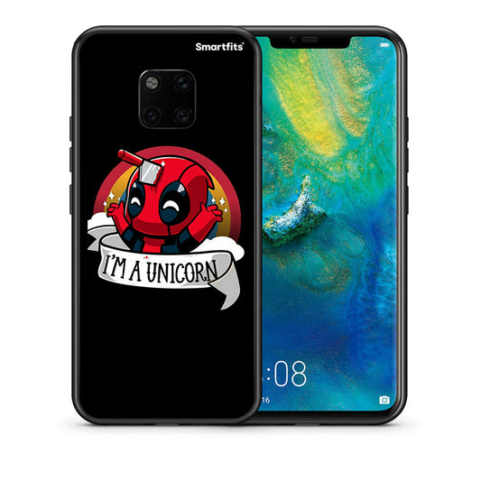 Θήκη Huawei Mate 20 Pro Unicorn Deadpool από τη Smartfits με σχέδιο στο πίσω μέρος και μαύρο περίβλημα | Huawei Mate 20 Pro Unicorn Deadpool case with colorful back and black bezels