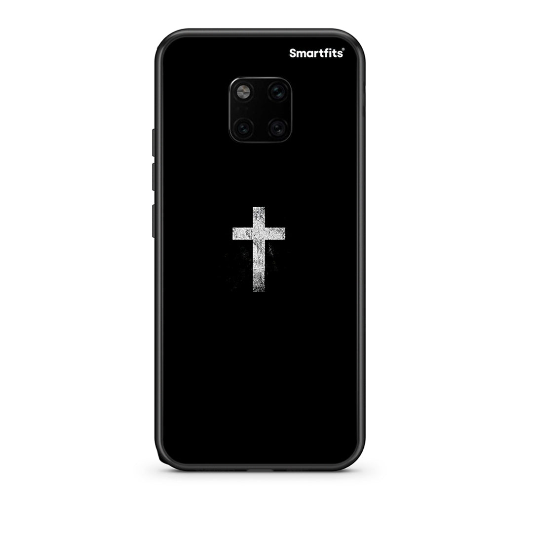 Huawei Mate 20 Pro White Cross θήκη από τη Smartfits με σχέδιο στο πίσω μέρος και μαύρο περίβλημα | Smartphone case with colorful back and black bezels by Smartfits