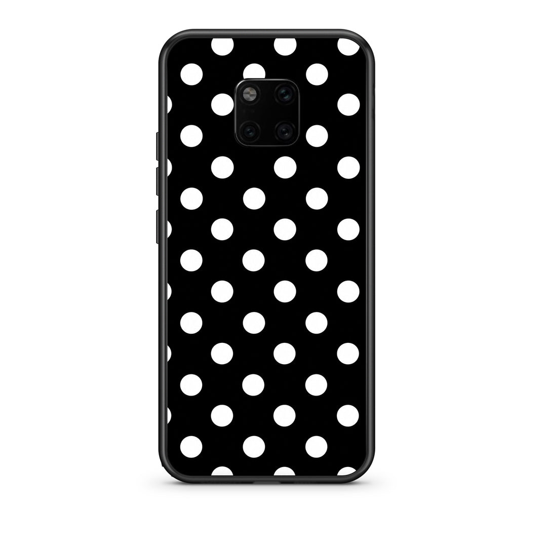 Θήκη Huawei Mate 20 Pro White Polka Dots on Black από τη Smartfits με σχέδιο στο πίσω μέρος και μαύρο περίβλημα | Huawei Mate 20 Pro White Polka Dots on Black case with colorful back and black bezels
