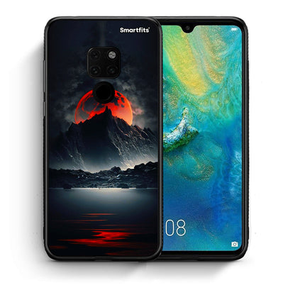 Θήκη Huawei Mate 20 Red Full Moon από τη Smartfits με σχέδιο στο πίσω μέρος και μαύρο περίβλημα | Huawei Mate 20 Red Full Moon case with colorful back and black bezels