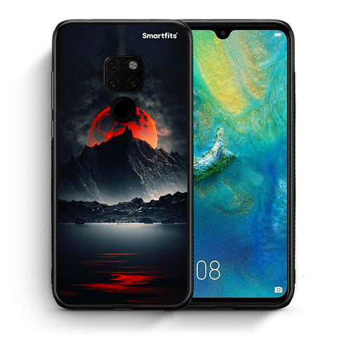 Θήκη Huawei Mate 20 Red Full Moon από τη Smartfits με σχέδιο στο πίσω μέρος και μαύρο περίβλημα | Huawei Mate 20 Red Full Moon case with colorful back and black bezels