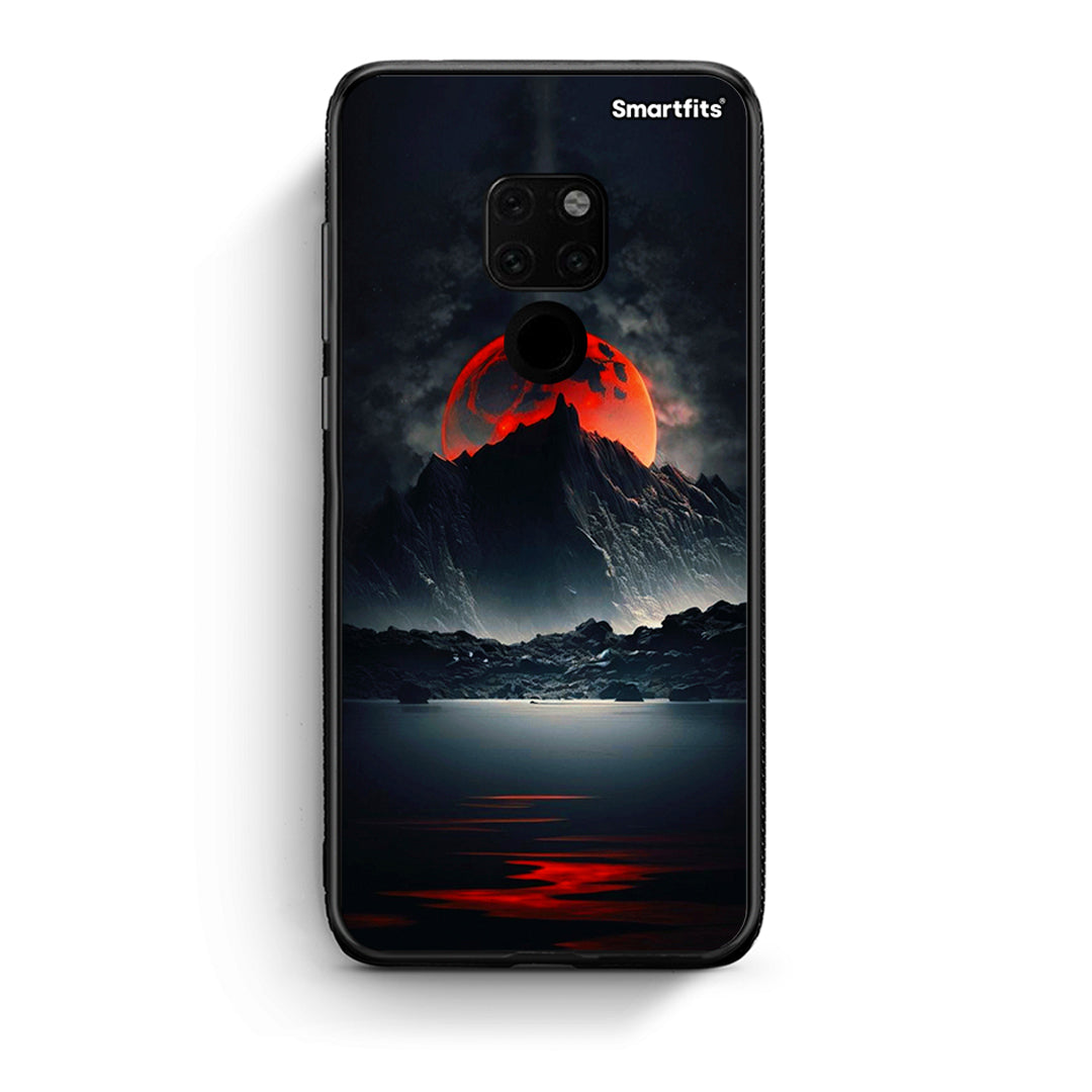 Huawei Mate 20 Red Full Moon θήκη από τη Smartfits με σχέδιο στο πίσω μέρος και μαύρο περίβλημα | Smartphone case with colorful back and black bezels by Smartfits