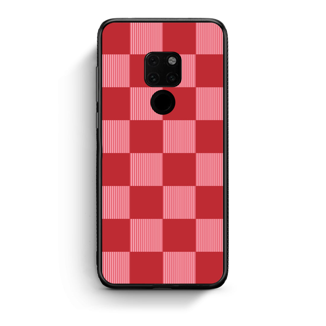 Θήκη Huawei Mate 20 Red and Pink Striped Checks από τη Smartfits με σχέδιο στο πίσω μέρος και μαύρο περίβλημα | Huawei Mate 20 Red and Pink Striped Checks case with colorful back and black bezels