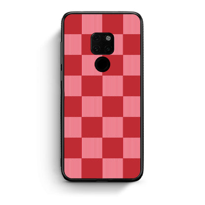 Θήκη Huawei Mate 20 Red and Pink Striped Checks από τη Smartfits με σχέδιο στο πίσω μέρος και μαύρο περίβλημα | Huawei Mate 20 Red and Pink Striped Checks case with colorful back and black bezels