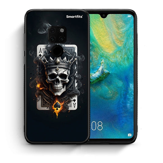 Θήκη Huawei Mate 20 Skull King Ace από τη Smartfits με σχέδιο στο πίσω μέρος και μαύρο περίβλημα | Huawei Mate 20 Skull King Ace case with colorful back and black bezels