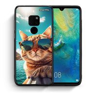 Thumbnail for Θήκη Huawei Mate 20 Summer Cat από τη Smartfits με σχέδιο στο πίσω μέρος και μαύρο περίβλημα | Huawei Mate 20 Summer Cat case with colorful back and black bezels