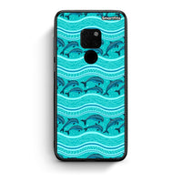 Thumbnail for Huawei Mate 20 Swimming Dolphins θήκη από τη Smartfits με σχέδιο στο πίσω μέρος και μαύρο περίβλημα | Smartphone case with colorful back and black bezels by Smartfits