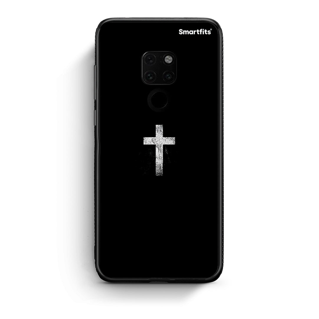 Huawei Mate 20 White Cross θήκη από τη Smartfits με σχέδιο στο πίσω μέρος και μαύρο περίβλημα | Smartphone case with colorful back and black bezels by Smartfits