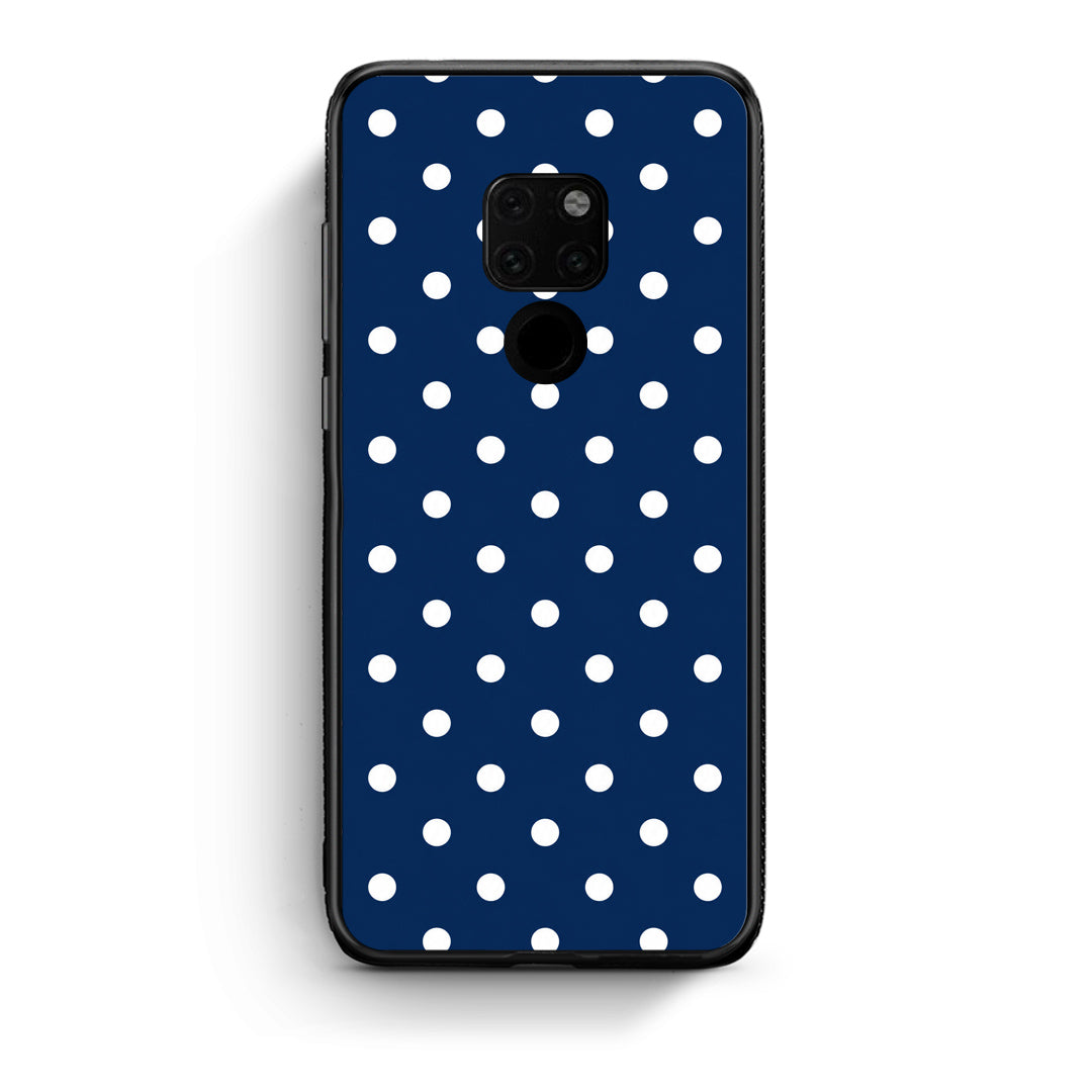 Θήκη Huawei Mate 20 White Small Polka Dots on Navy από τη Smartfits με σχέδιο στο πίσω μέρος και μαύρο περίβλημα | Huawei Mate 20 White Small Polka Dots on Navy case with colorful back and black bezels