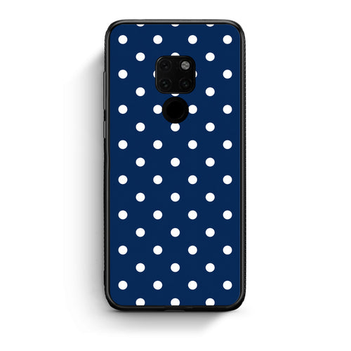 Θήκη Huawei Mate 20 White Small Polka Dots on Navy από τη Smartfits με σχέδιο στο πίσω μέρος και μαύρο περίβλημα | Huawei Mate 20 White Small Polka Dots on Navy case with colorful back and black bezels